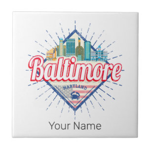 Baltimore Maryland Vereinigte Staaten Skyline Vint Fliese