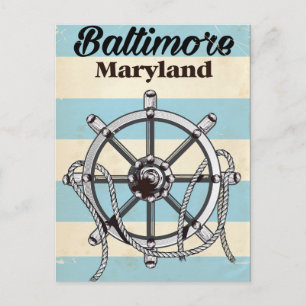 Baltimore Maryland Vintage nautische Reise-Poster Postkarte
