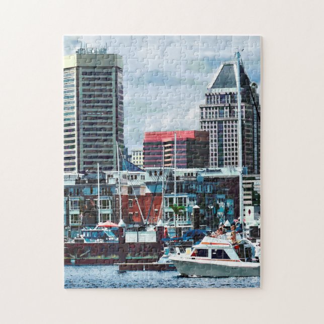 Baltimore MD - Baltimore Skyline am Charles River (Vertikal)