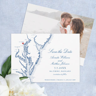 Baltimore MD Chesapeake Bay Karte Foto Hochzeit