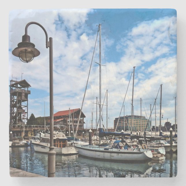 Baltimore MD - Marina in der Nähe von Fells Point Steinuntersetzer (Vorderseite)