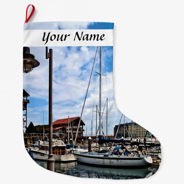 Baltimore MD - Marina Near Fells Point Großer Weihnachtsstrumpf (Vorderseite)