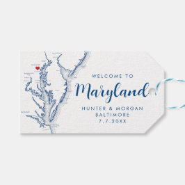 Baltimore Minimal Moderne Marine Blue Wedding Will Geschenkanhänger