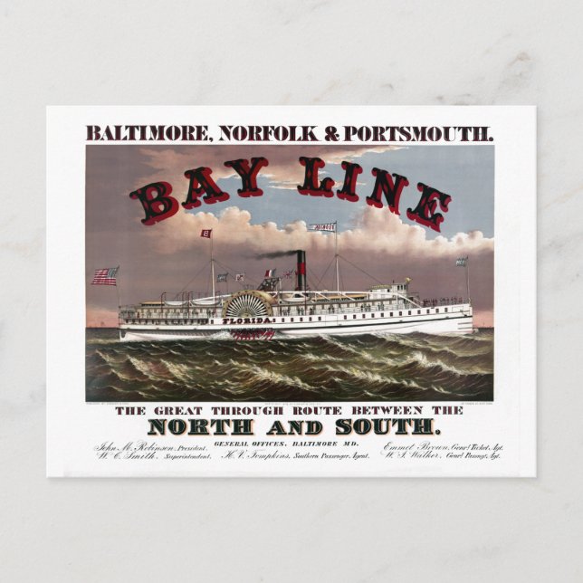 Baltimore, Norfolk, Portsmouth Line Postkarte (Vorderseite)