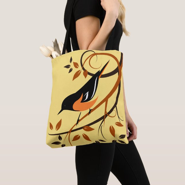 Baltimore Oriole in Baumzweig Tasche (Von Nahem)