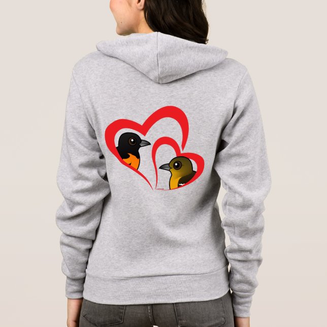 Baltimore Oriole Liebe Hoodie (Rückseite)
