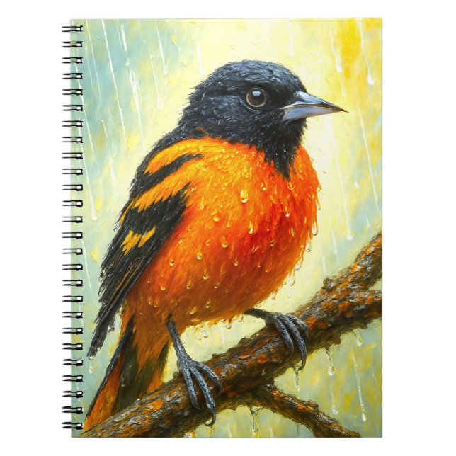 Baltimore Oriole Notebook | Rainy Bird Art Journal (Devant)
