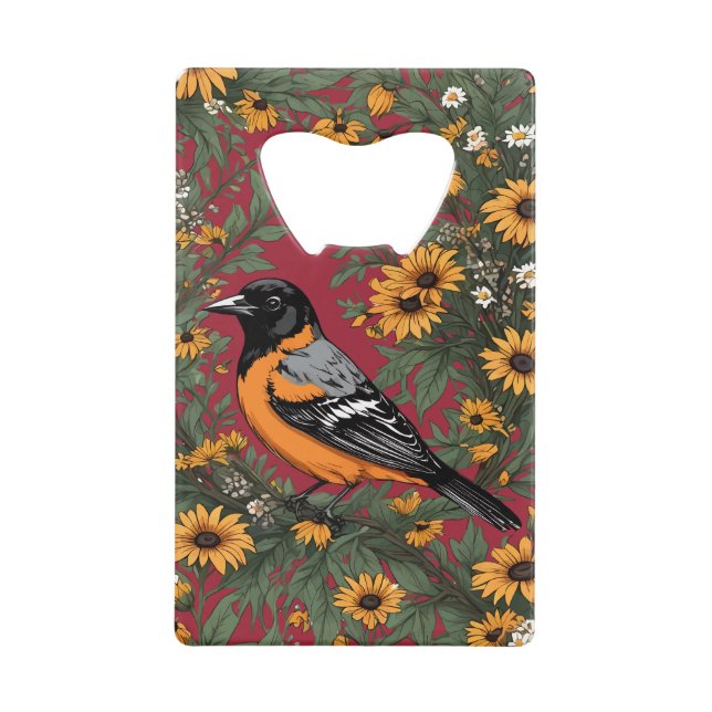 Baltimore Oriole Oiseau Et Fleurs Susan Oiseaux No (Devant)