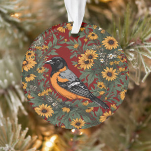 Baltimore Oriole Oiseau Et Fleurs Susan Oiseaux No
