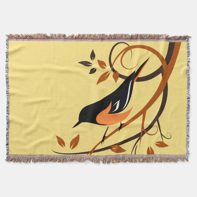 Baltimore Oriole Stilvolles Vogeldesign Decke (Vorderseite)