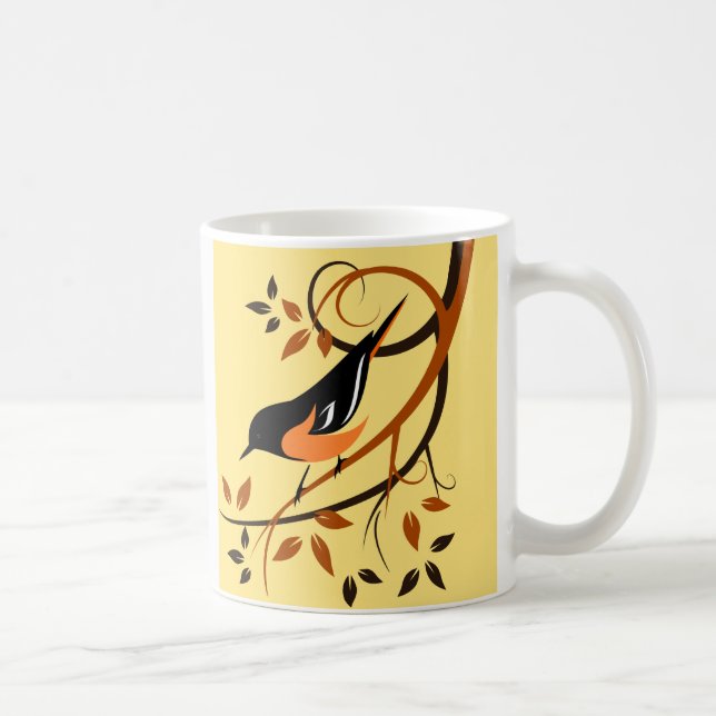 Baltimore Oriole Stilvolles Vogeldesign Kaffeetasse (Rechts)