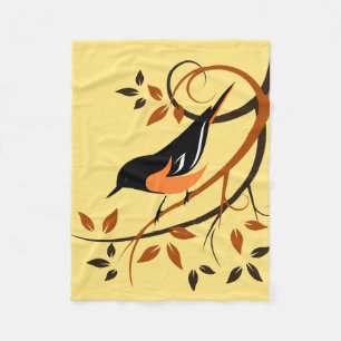 Baltimore Oriole-Vogel auf Ast Fleecedecke