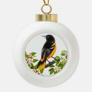 Baltimore Oriole-Vogel in der Keramik Kugel-Ornament