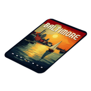 Baltimore Retro-Reise Magnet