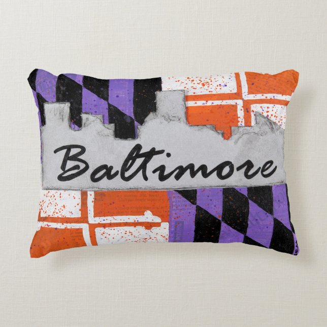 Baltimore-Skyline-Akzent-Kissen Dekokissen (Vorderseite)