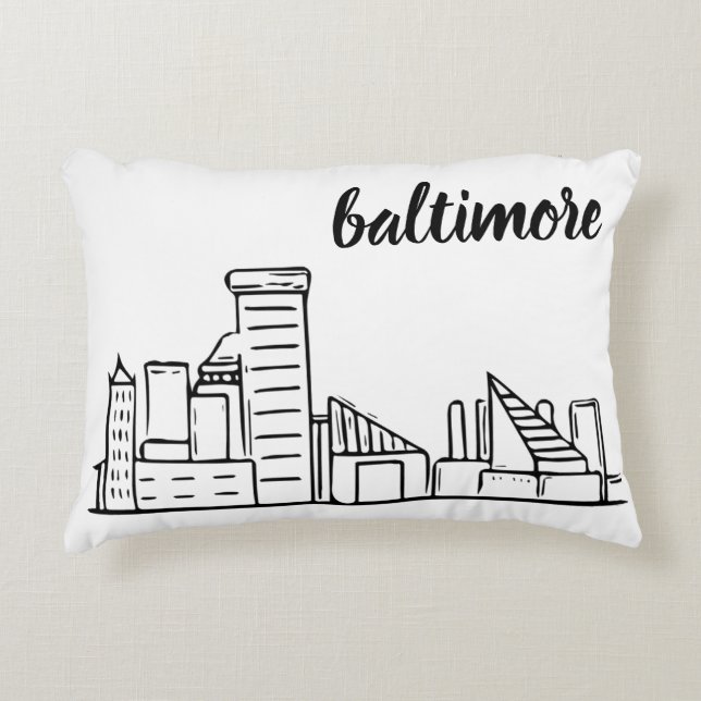 Baltimore Skyline Dekokissen (Vorderseite)
