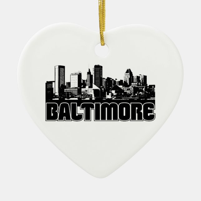 Baltimore-Skyline Keramik Ornament (Vorne)