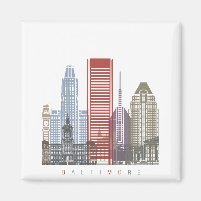 Baltimore Skyline Poster Magnet (Vorne)
