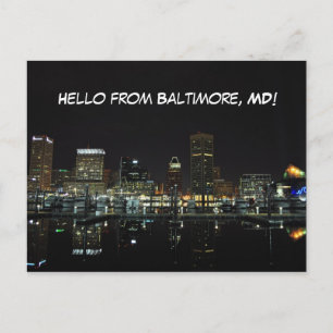 Baltimore Skyline Postkarte