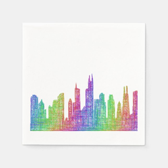 Baltimore Skyline Serviette (Vorderseite)