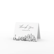Baltimore Skyline Sketch Blank Danke Karte