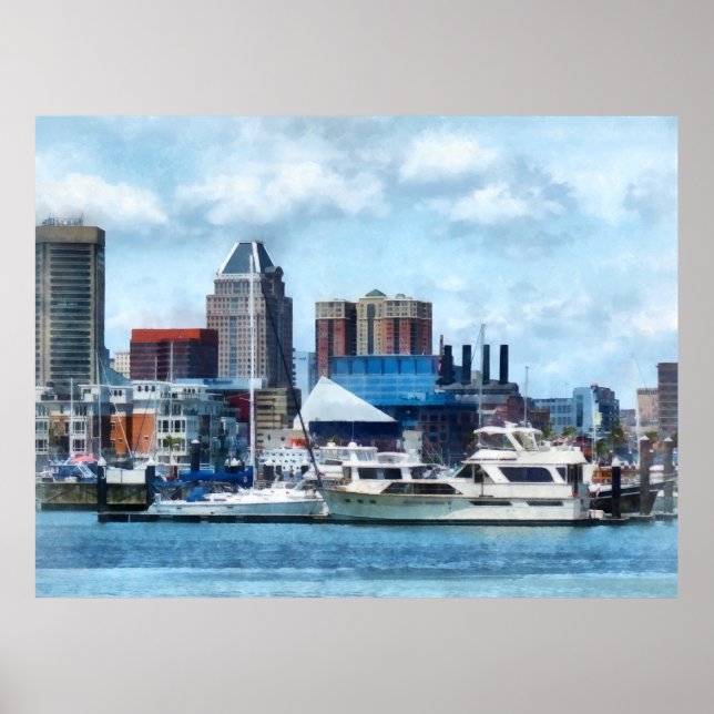 Baltimore Skyline und Hafen Poster (Vorne)