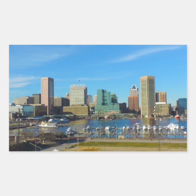 Baltimore Skyline von Bundesstaatlich Hill Rechteckiger Aufkleber (Vorderseite)