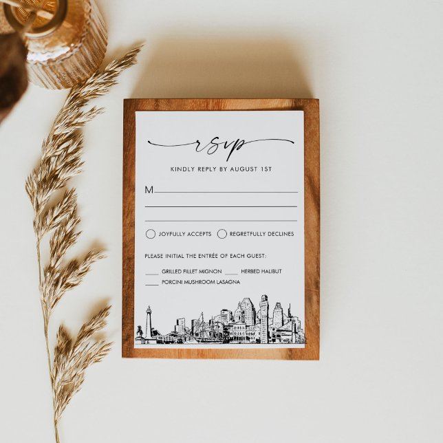 Baltimore Skyline Wedding RSVP Response Card Karte (Von Creator hochgeladen)