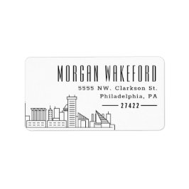 Baltimore Stylisierte Skyline Large Address Label Adressaufkleber
