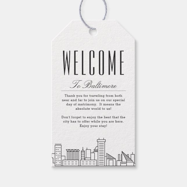 Baltimore Wedding | Begrüßungsnachricht Geschenkanhänger (Vorderseite)