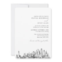 Baltimore Wedding Elegante Skyline Einladung