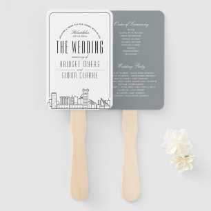Baltimore Wedding Hochzeitsprogramm Hand Fan Fächer