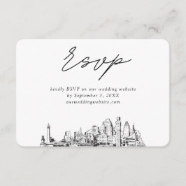 Baltimore Wedding Minimalistisch Sketch UAWG Begleitkarte