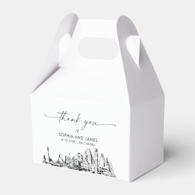 Baltimore Wedding Personalisiert Favor Box Geschenkschachtel (Vorderseite)
