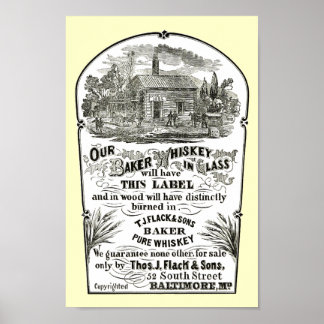 Baltimore Whiskey Vintag 1867 Poster