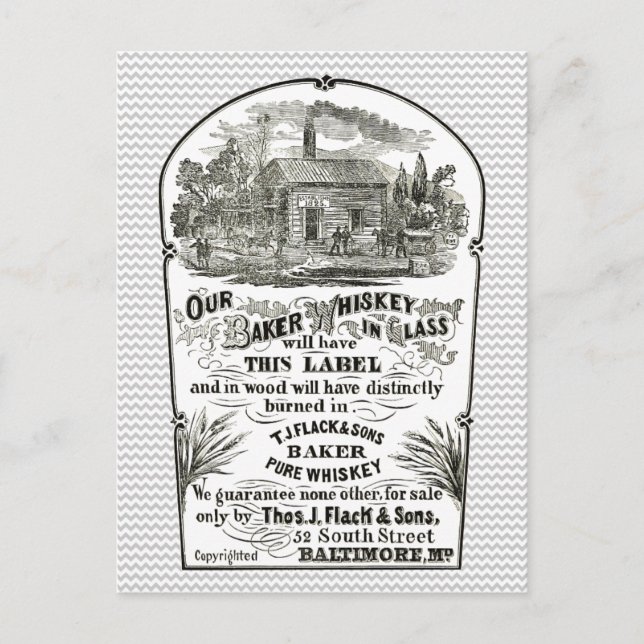 Baltimore Whiskey Vintag 1867 Postkarte (Vorderseite)