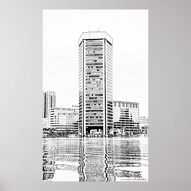 Baltimore WTC Sketch Print Poster (Vorne)