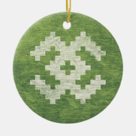 Baltische Symbole grün Vintag Keramik Ornament