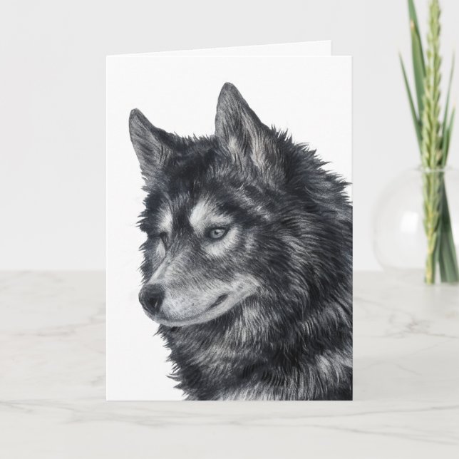 Balto Dog Illustration Feiertagskarte (Vorderseite)