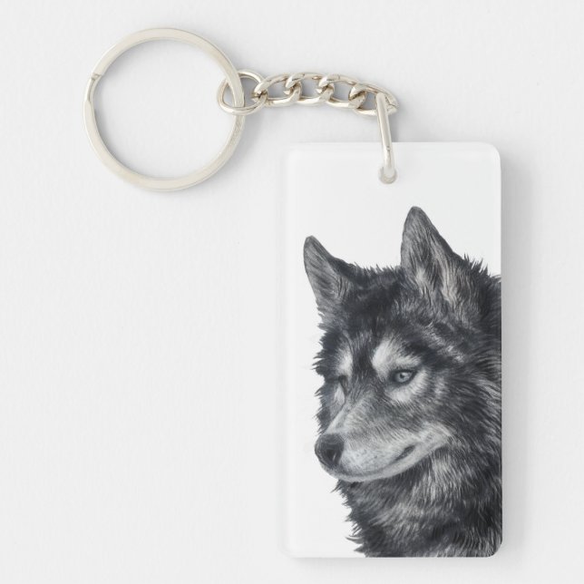 Balto Dog Illustration Schlüsselanhänger (Vorderseite)