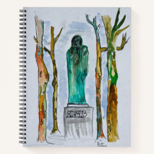 Balzac Statue von Rodin   Paris, Frankreich Notizbuch