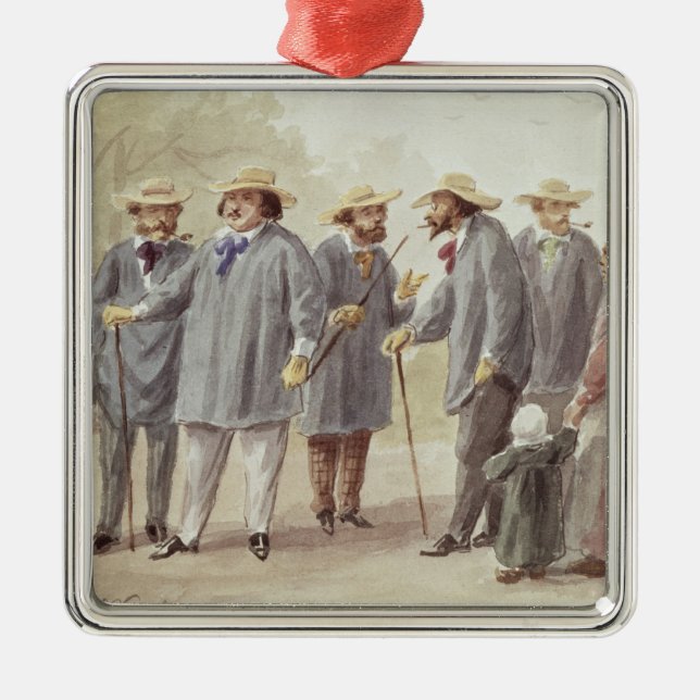 Balzac und Freunde Silbernes Ornament (Vorne)