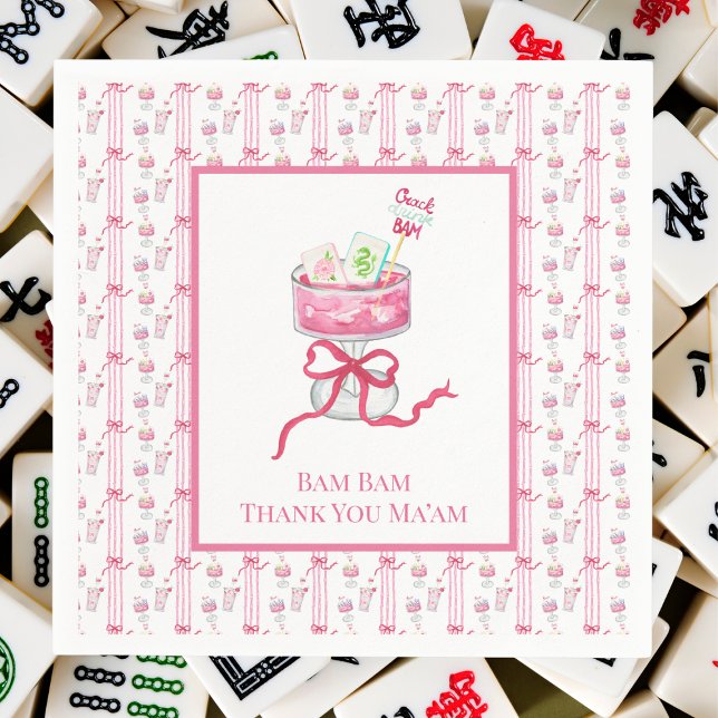 Bam Bam Vielen Dank Ma'am Mahjong Drink Tiles Funn Serviette (Von Creator hochgeladen)