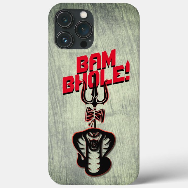 "BAM BHOLE" LORD SHIVA'S NAAG UND TRISHUL Case-Mate iPhone HÜLLE (Rückseite)