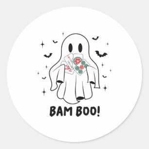 Bam Boo Halloween-Geist Mahjong Lustiges Kostümspi Runder Aufkleber