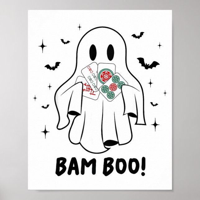 Bam Boo Halloween Ghost Mahjong Funny Costume Game Poster (Vorne)