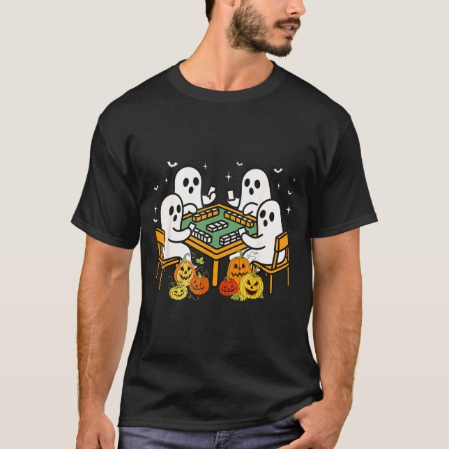 Bam Boo Halloween Ghost Mahjong Funny Costume Game T-Shirt (Vorderseite)