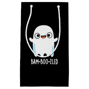 Bam-boo-zled Funny Halloween Ghost Pun Dark BG Kleine Geschenktüte
