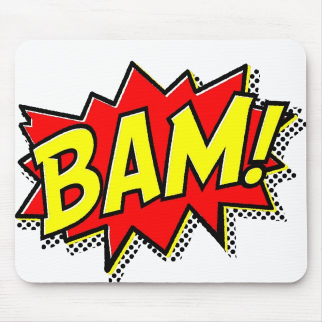 BAM COMICBOOK LÖST AKTIONEN LOUD COMIC CARTOON MOUSEPAD (Vorne)