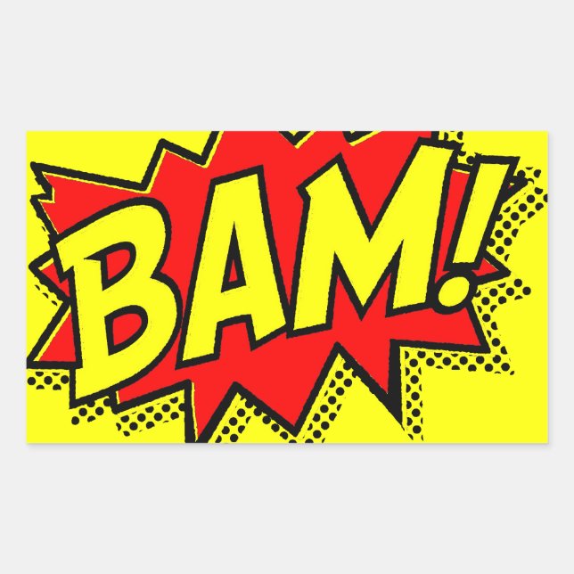 BAM COMICBOOK LÖST AKTIONEN LOUD COMIC CARTOON RECHTECKIGER AUFKLEBER (Vorderseite)